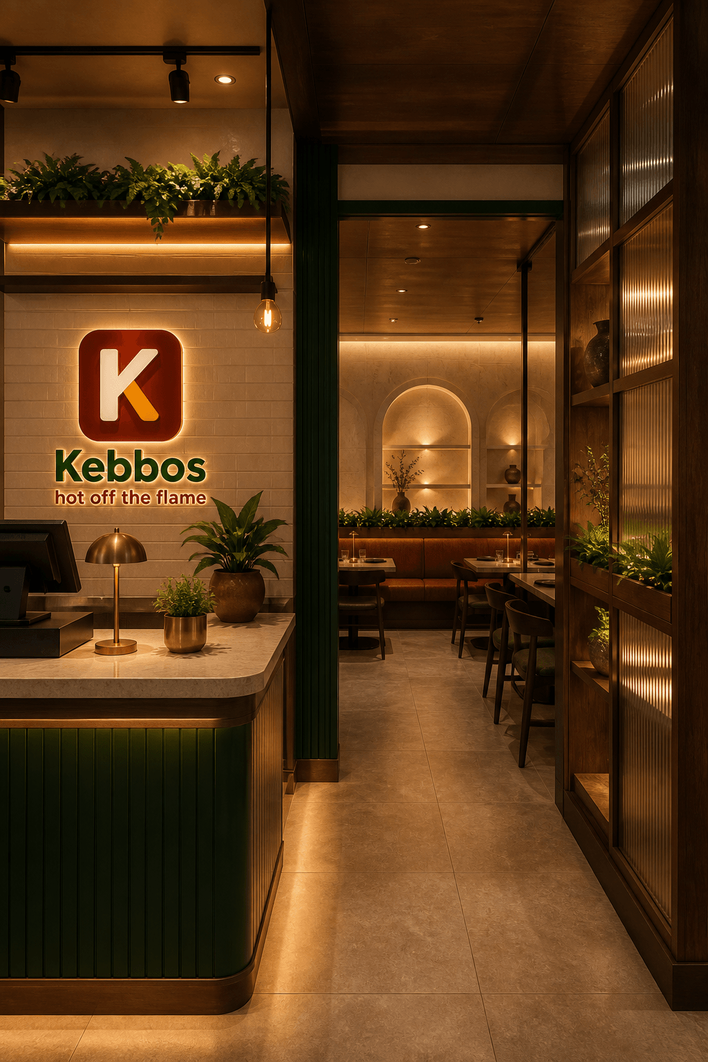 The threshold · welcome, ordering and dining resolved as one journey